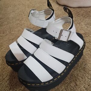 Dr. Martens White Platform Sandals